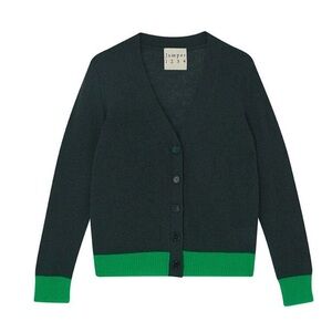 Jumper 1234 Bright Green Contrast Cardigan, size 2/ S